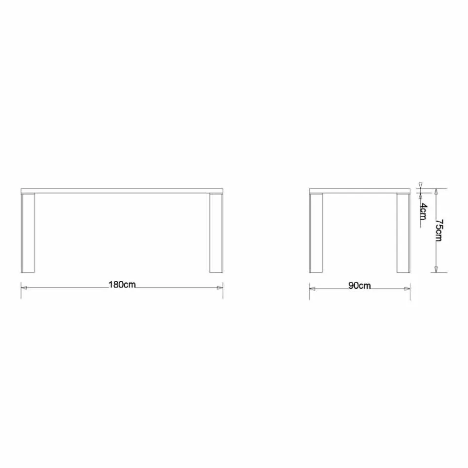 Tavolo design moderno in legno noce naturale, L180xP90cm, Yvonne Viadurini