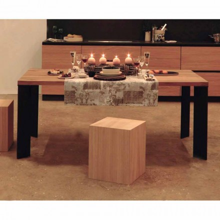 Tavolo design moderno in legno noce naturale, L180xP90cm, Yvonne Viadurini