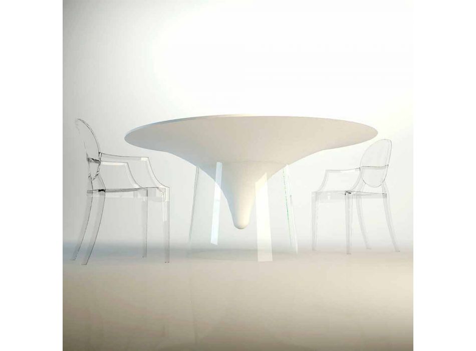 Tavolo di design con base in cristallo prodotto in Italia, Teggiano Viadurini