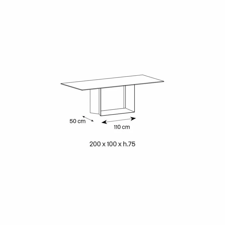 Tavolo di Design in Ceramica Noir Desir Opaco e Metallo Made in Italy – Moro Viadurini