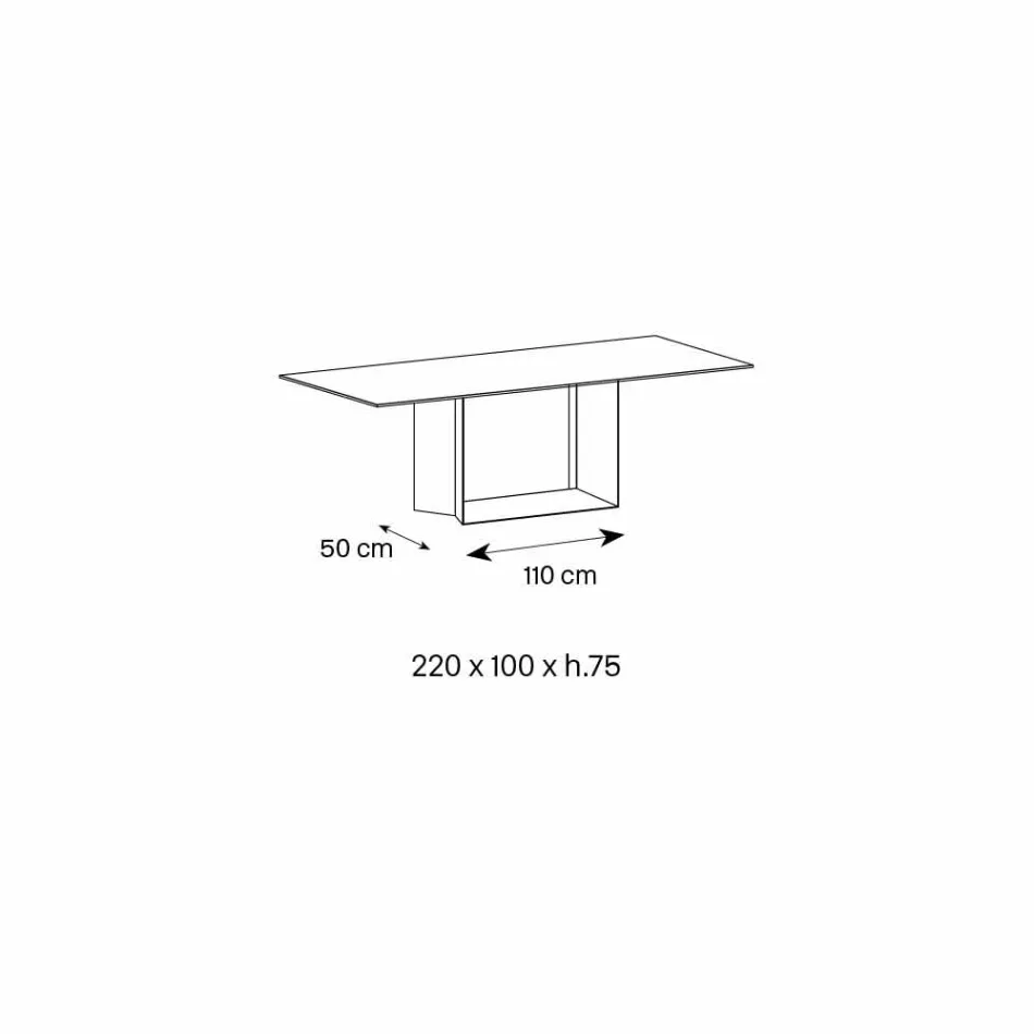Tavolo di Design in Ceramica Noir Desir Opaco e Metallo Made in Italy – Moro Viadurini