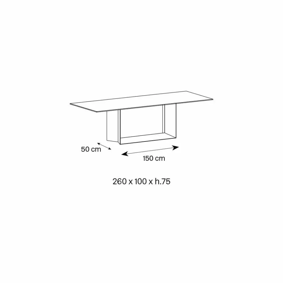 Tavolo di Design in Ceramica Noir Desir Opaco e Metallo Made in Italy – Moro Viadurini