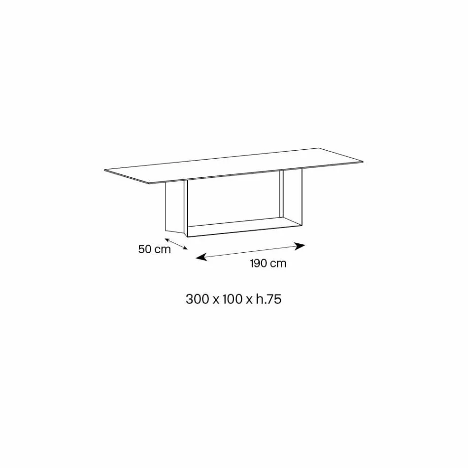 Tavolo di Design in Ceramica Noir Desir Opaco e Metallo Made in Italy – Moro Viadurini
