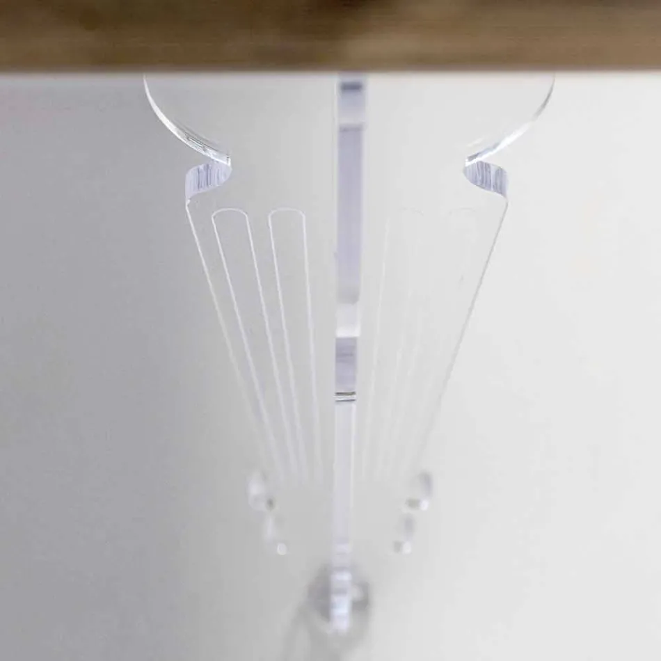 Tavolo di design in legno di abete e plexiglass made in Italy, Castro Viadurini