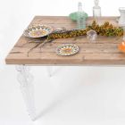 Tavolo di design in legno di abete e plexiglass made in Italy, Castro Viadurini
