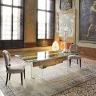 Tavolo di design in legno di briccola veneziana e vetro Venezia  Viadurini