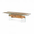 Tavolo di design in legno di briccola veneziana e vetro Venezia 