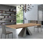 Tavolo di Design in Legno Impiallacciato e Acciaio Made in Italy – Dalmata Viadurini