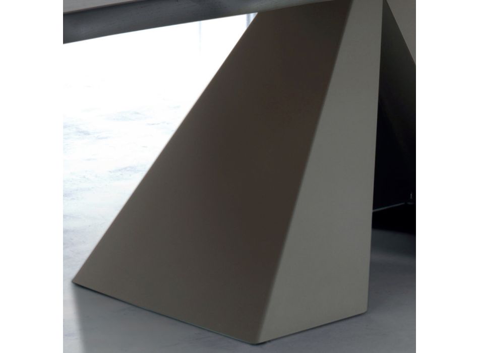 Tavolo di Design in Legno Impiallacciato e Acciaio Made in Italy – Dalmata Viadurini