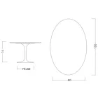 Tavolo Eero Saarinen H 74 con Piano Ovale in Marmo Calacatta Oro Made in Italy - Scarlet Viadurini