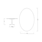 Tavolo Eero Saarinen H 74 con Piano Ovale in Marmo Calacatta Oro Made in Italy - Scarlet Viadurini