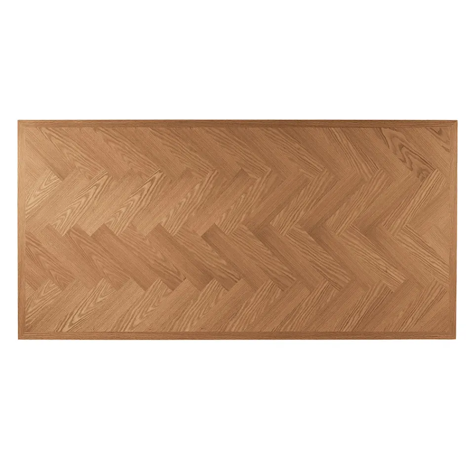 Tavolo Fisso 180x90 cm in Rovere e Base in Ferro - Legame Viadurini