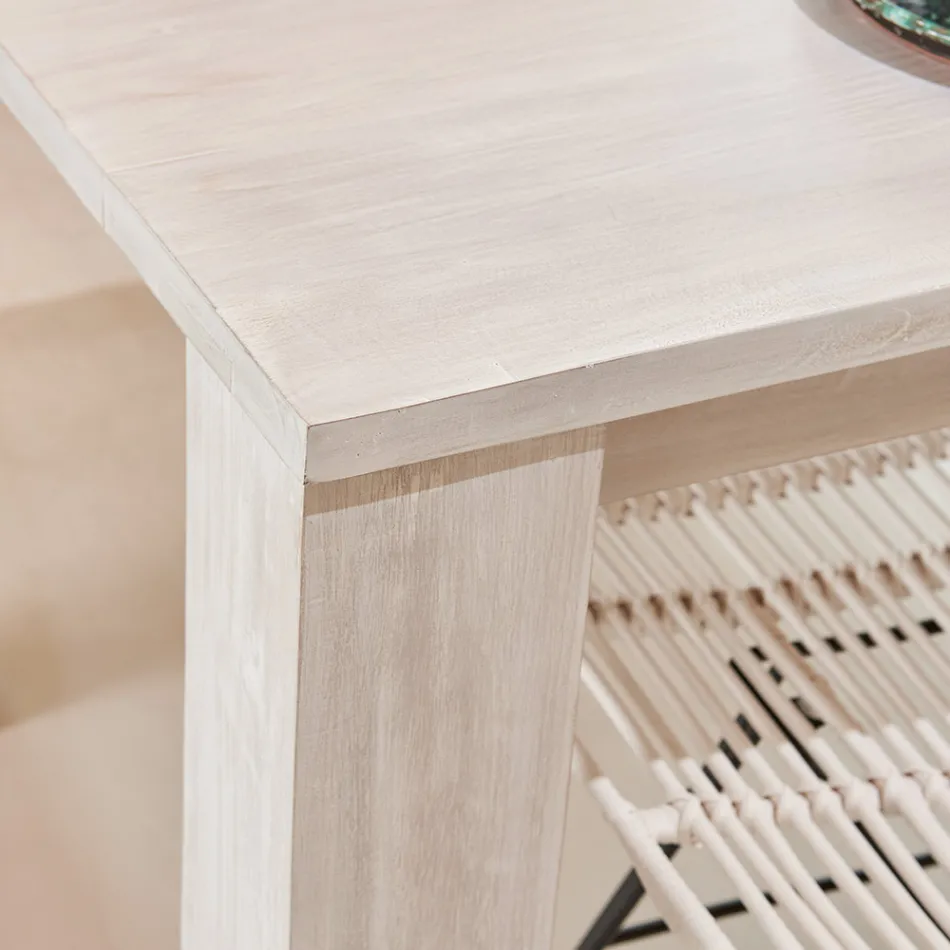 Tavolo Fisso 190x100 cm da Soggiorno Realizzato in Legno Teak Massello - Fiamminga Viadurini