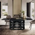 Tavolo Fisso 210x110 cm con Piano in Ceramica Effetto Marmo - Tano Viadurini