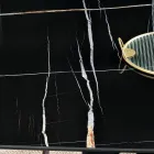 Tavolo Fisso 210x110 cm con Piano in Ceramica Effetto Marmo - Tano Viadurini