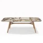 Tavolo Fisso a Botte con Base in Frassino Tinta Noce Canaletto Made in Italy - Nord  Viadurini