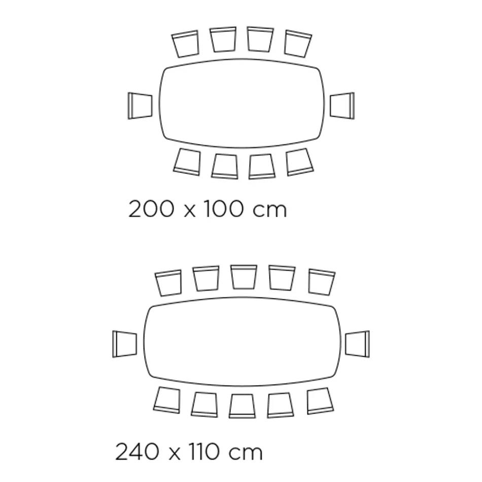 Tavolo Fisso a Botte con Base in Frassino Tinta Noce Canaletto Made in Italy - Nord  Viadurini