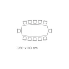 Tavolo Fisso a Botte con Piano in Laminato e Acciaio Made in Italy - Grotta  Viadurini