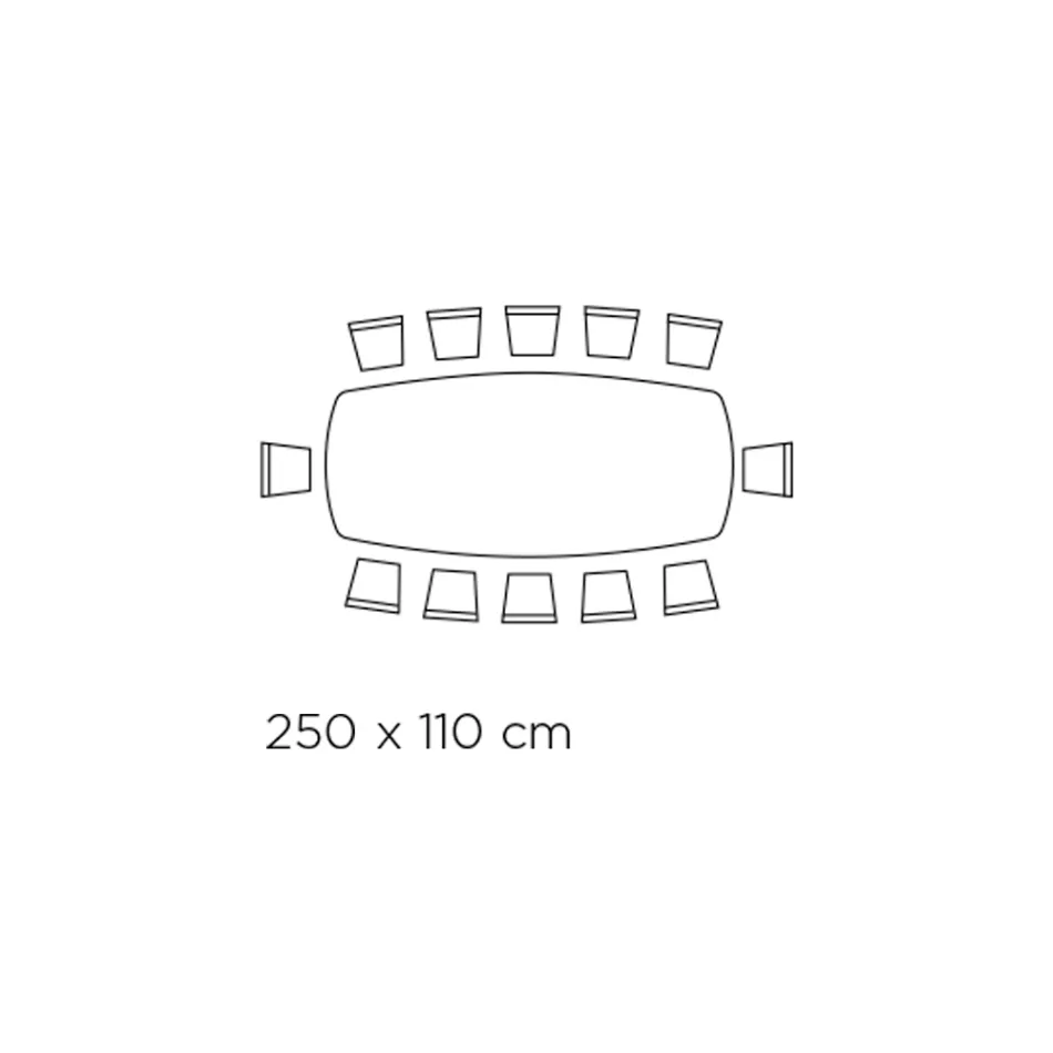 Tavolo Fisso a Botte con Piano in Laminato e Acciaio Made in Italy - Grotta  Viadurini