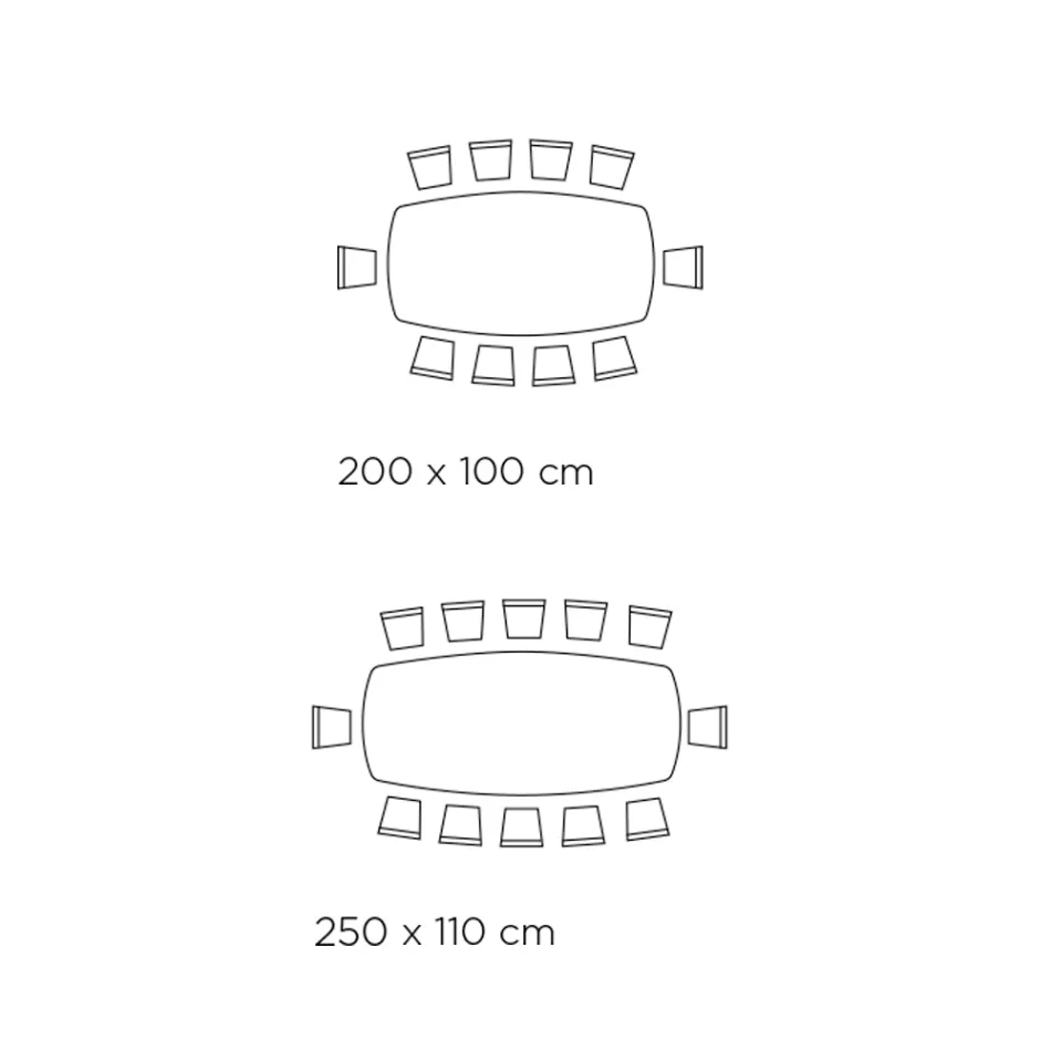 Tavolo Fisso a Botte con Piano in Laminato Made in Italy - Settimmio  Viadurini