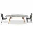 Tavolo Fisso a Botte in Ceramica e Legno di Frassino Made in Italy - Nord  Viadurini