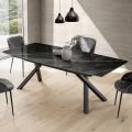 Tavolo Fisso a Botte in Laminam Calacatta Black Lucido - Dialogo