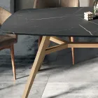 Tavolo Fisso a Botte in Laminato e Legno di Frassino Made in Italy - Nord  Viadurini