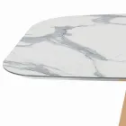 Tavolo Fisso a Botte in Laminato e Legno di Frassino Made in Italy - Nord  Viadurini