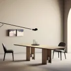 Tavolo Fisso con Basamento con Quadrotti Decorativi Made in Italy - Maugrim Viadurini