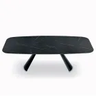 Tavolo Fisso con Base in Acciaio Nero e Piano in Laminato Made in Italy - Occhiali Viadurini