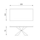 Tavolo Fisso con Base in Metallo e Piano in Rovere Impiallacciato - Marina Viadurini