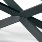 Tavolo Fisso con Bordo Reverse in Vetro Extrachiaro e Acciaio Made in Italy - Grotta Viadurini