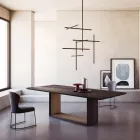 Tavolo Fisso con Piano Bisellato e Basamento Bicolore Made in Italy - Jadis Viadurini