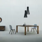 Tavolo Fisso con Piano Bisellato Noce Canaletto Made in Italy - Caspian Viadurini