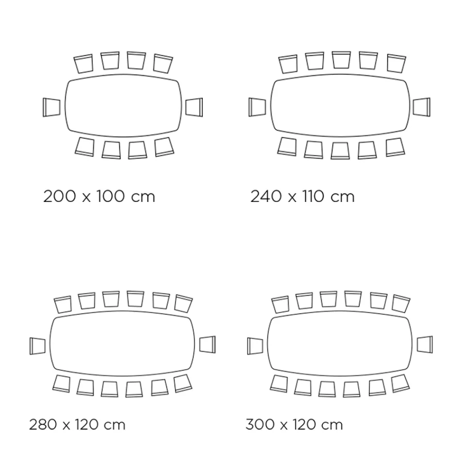 Tavolo Fisso con Piano in Ceramica a Botte e Base in Acciaio Made in Italy - Ezzellino  Viadurini