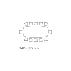 Tavolo Fisso con Piano in Ceramica Onice Argento Lucido Made in Italy - Grotta  Viadurini