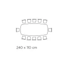 Tavolo Fisso con Piano in Vetro a Botte e Base in Acciaio Made in Italy - Ezzellino  Viadurini