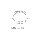 Tavolo Fisso con Piano in Vetro a Botte e Base in Acciaio Made in Italy - Ezzellino  Viadurini