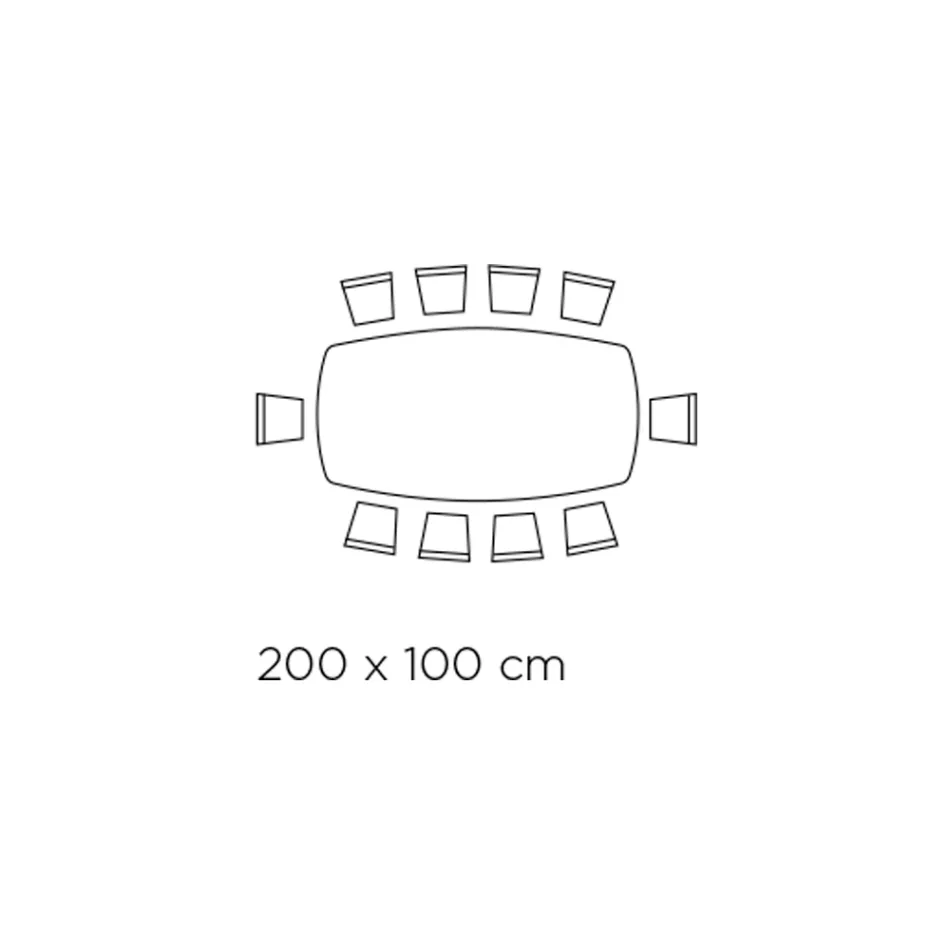 Tavolo Fisso con Piano in Vetro a Botte e Base in Acciaio Made in Italy - Ezzellino  Viadurini
