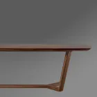 Tavolo Fisso con Piano Sagomato e Basamento in Legno Made in Italy - Digory Viadurini