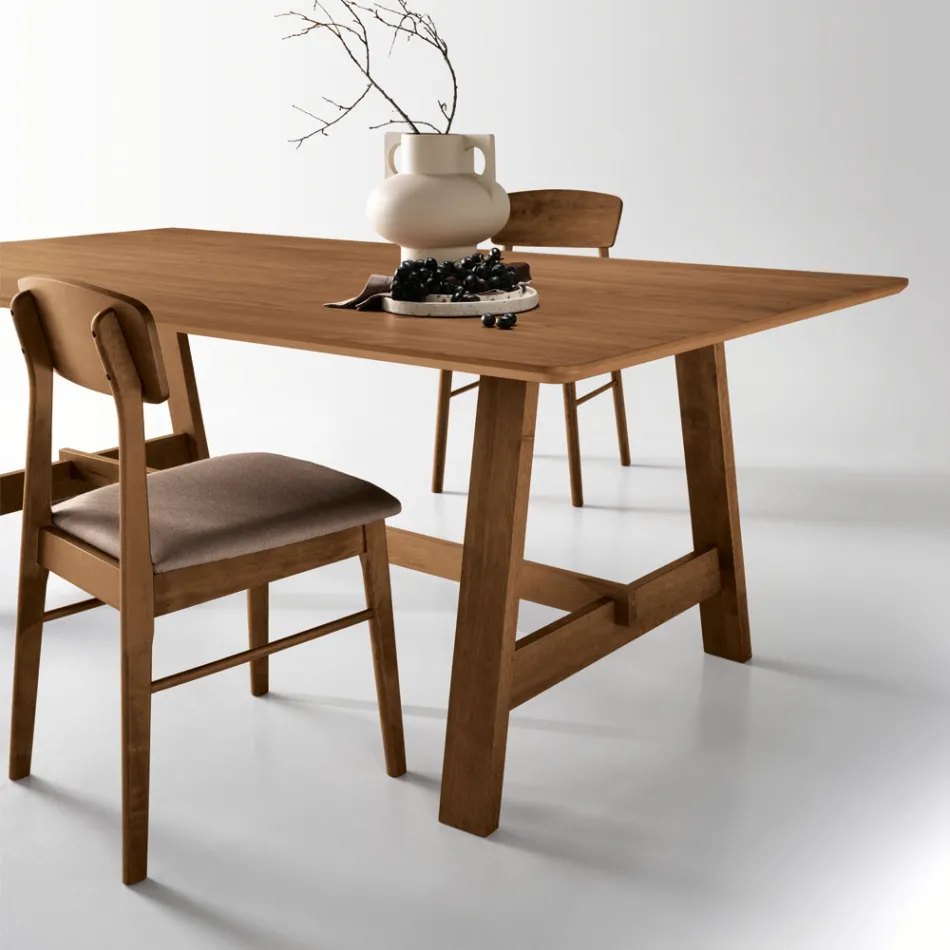 Tavolo Fisso da Otto Posti con Finitura in Mdf in Due Colorazioni - Talia Viadurini