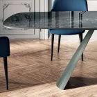 Tavolo Fisso da Pranzo con Piano a Botte in Ceramica Made in Italy - Occhiali Viadurini