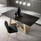 Tavolo Fisso da Pranzo con Piano in Legno Impiallacciato Made in Italy - Tecna Viadurini