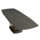 Tavolo Fisso da Salotto in Legno Massello con Piedistallo Centrale - Luuk Viadurini