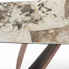 Tavolo Fisso da Soggiorno con Base in Legno Made in Italy - Equatore Viadurini