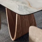 Tavolo Fisso da Soggiorno con Base in Legno Made in Italy - Equatore Viadurini