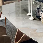 Tavolo Fisso da Soggiorno con Base in Legno Made in Italy - Equatore Viadurini