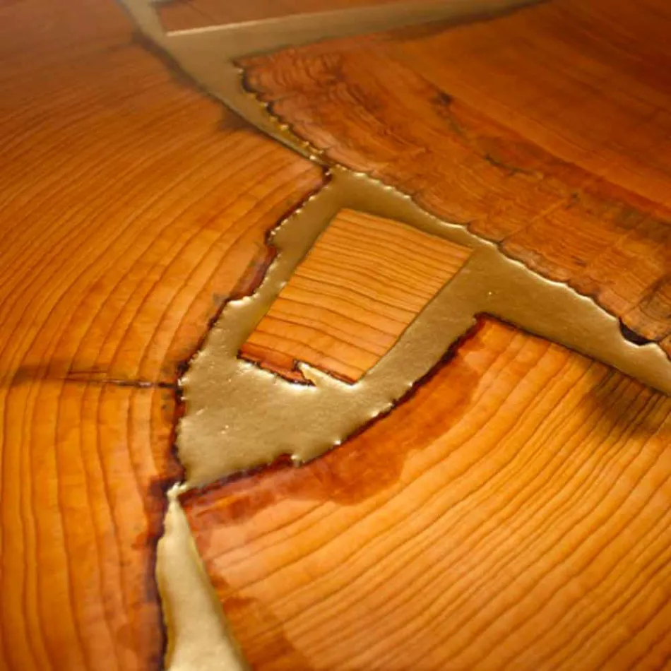 Tavolo fisso di design rettangolare legno e resina made in Italy Jam Viadurini