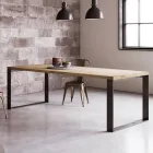 Tavolo Fisso Impiallacciato Rovere Spaccato Naturale Made in Italy - Telmerini Viadurini