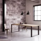 Tavolo Fisso Impiallacciato Rovere Spaccato Naturale Made in Italy - Telmerini Viadurini